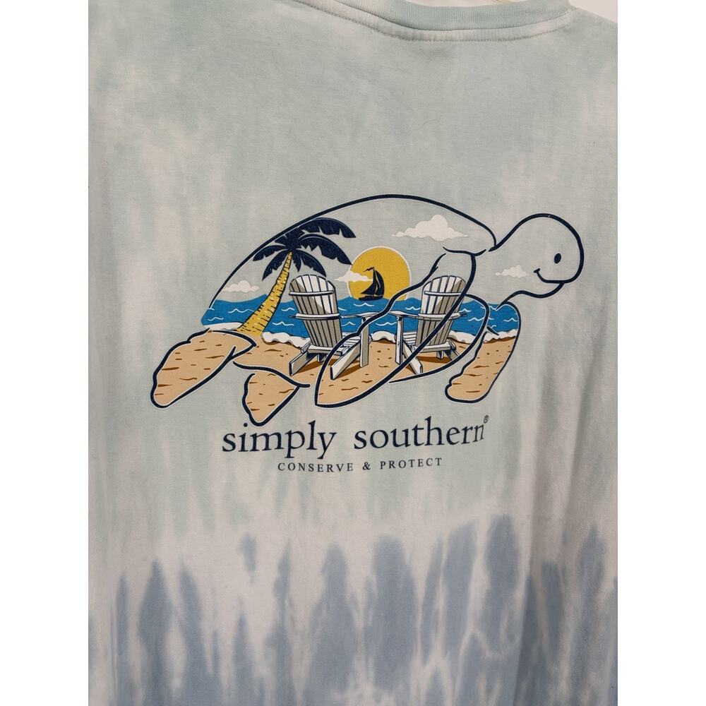 Simply Southern Women’s Top Sea Turtle Conserve & Protect Beach Scene XXL Preppy - Picture 4 of 7